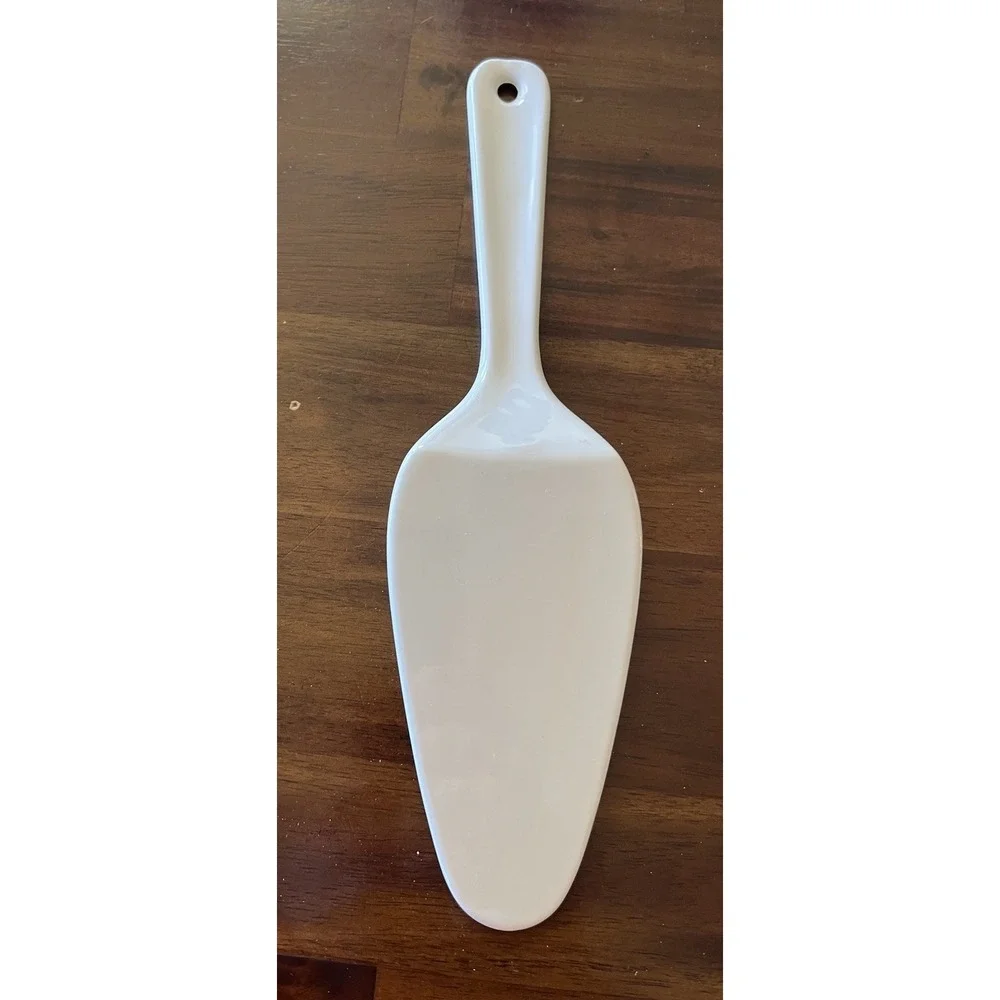 Ceramic Christmas Holly‎ Berry Cake Pie Server White Holiday Dessert Server